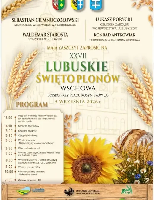 XXVII Lubuskie Święto Plonów we Wschowie – KOWR zaprasza na swoje stoisko