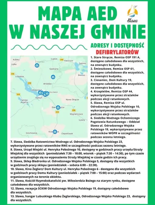 Gmina Sława ma 13 defibrylatorów AED – sprawdź, gdzie są