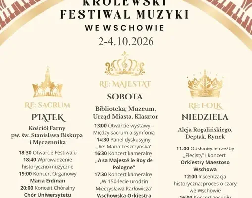 Królewski Festiwal Muzyki we Wschowie – zmiany w programie pierwszego dnia