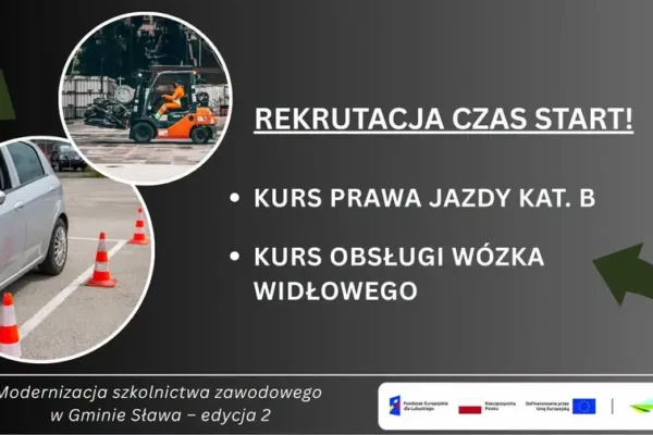 Sława: rusza rekrutacja na kurs prawa jazdy kat. B i kurs wózka widłowego