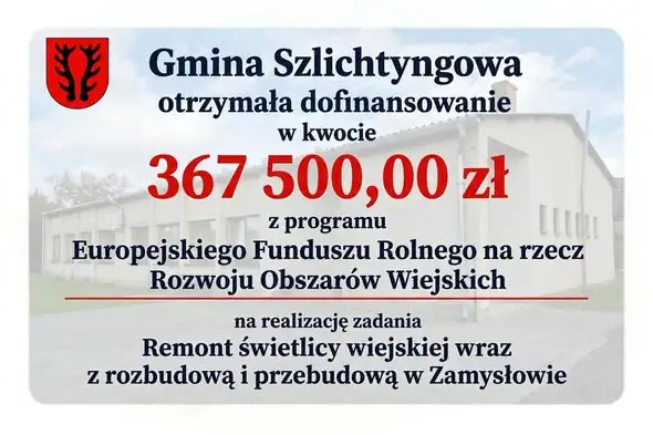 Świetlica w Zamysłowie przejdzie remont za ponad 367 tys. zł z funduszy unijnych