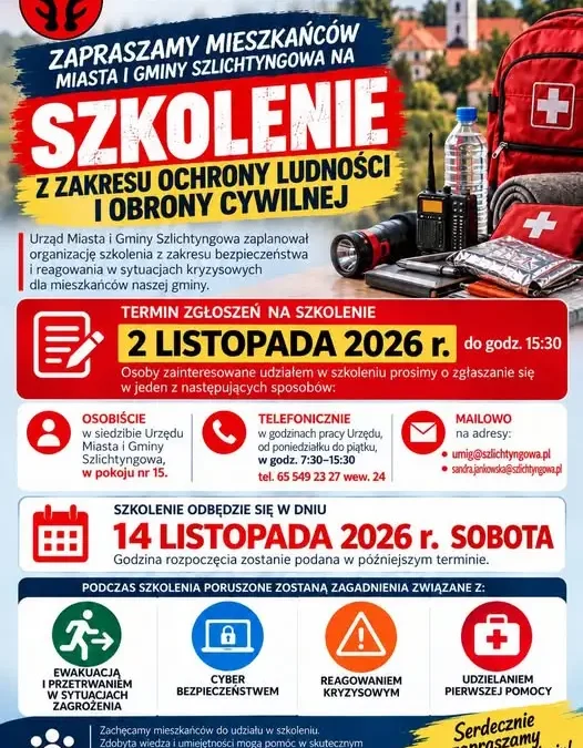 Szlichtyngowa: szkolenie z ochrony ludności i obrony cywilnej dla mieszkańców