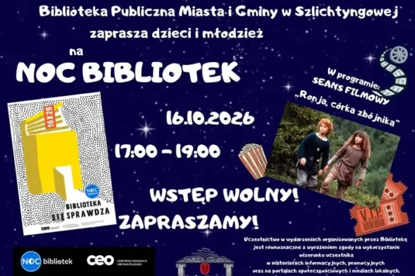 Noc Bibliotek w bibliotece: seans filmowy dla dzieci i młodzieży już 16 października