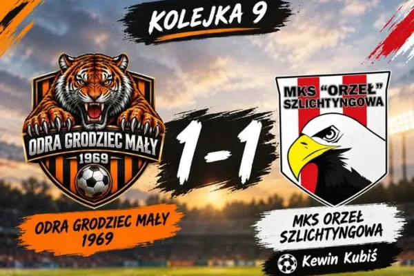 Orzeł Szlichtyngowa remisuje z Odrą Grodziec Mały 1:1