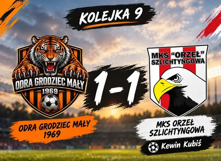Orzeł Szlichtyngowa remisuje z Odrą Grodziec Mały 1:1
