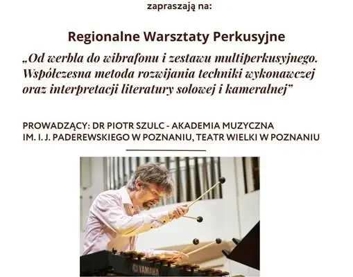 Regionalne warsztaty perkusyjne we Wschowie – zaproszenie dla uczniów i nauczycieli