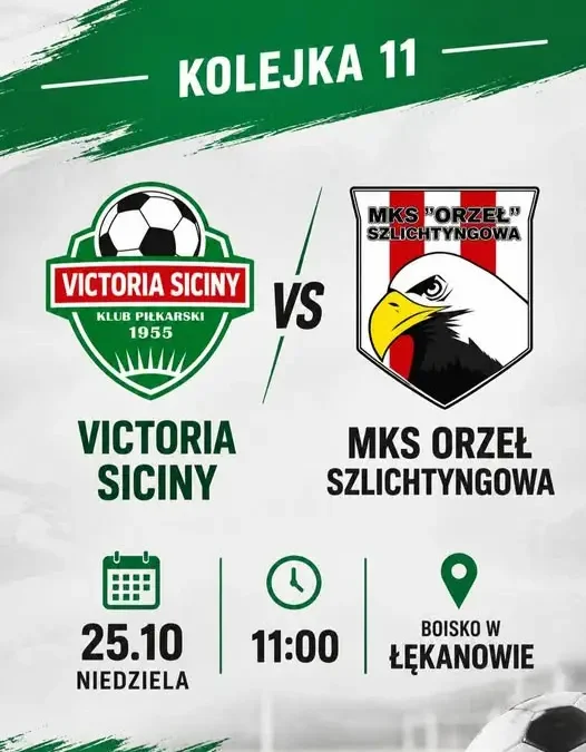 Orzeł Szlichtyngowa podejmie Victorię Siciny w 11. kolejce